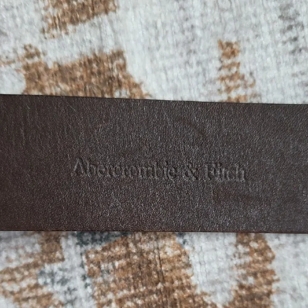 Vintage Y2k Abercrombie & Fitch Brown Leather Belt Double O-ring Buckle EUC